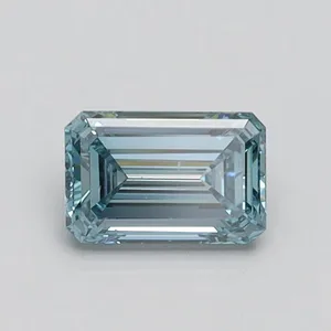 0.5ct EMERALD Fancy Intense Blue VS2 Coloured Lab diamond