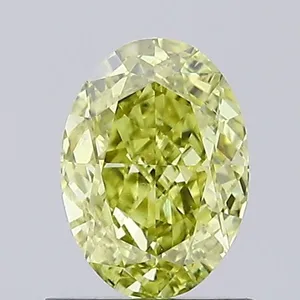 0.84ct OVAL Fancy Intense Yellow VS2 Coloured Lab diamond