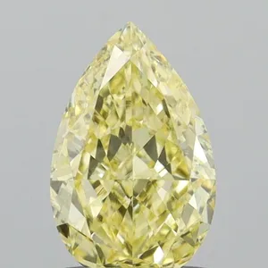 0.77ct PEAR Fancy Intense Yellow VVS2 Coloured Lab diamond