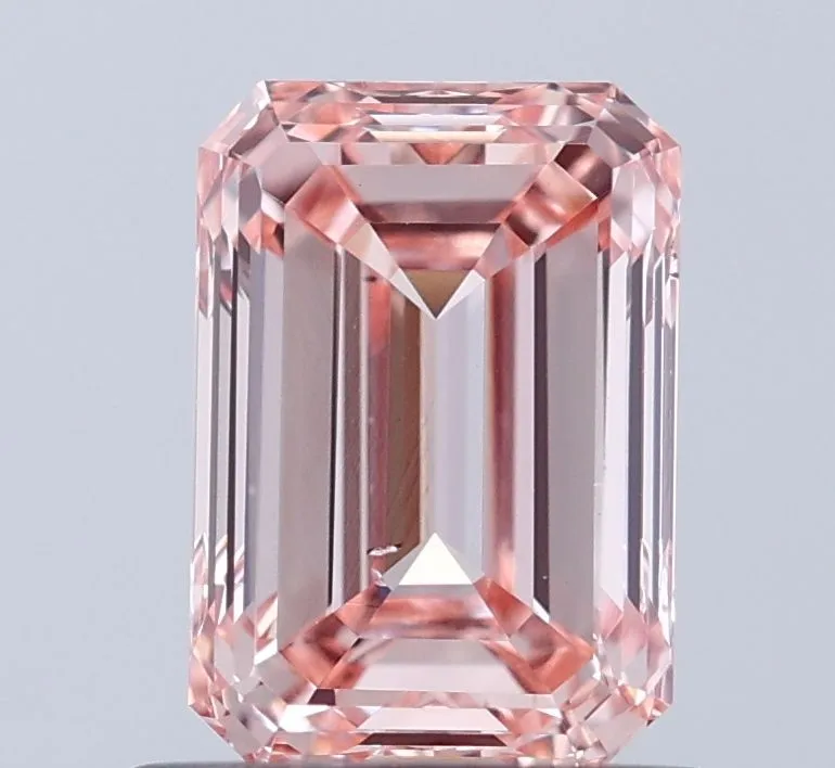 1.01ct EMERALD Fancy Pink SI1 Coloured Lab diamond