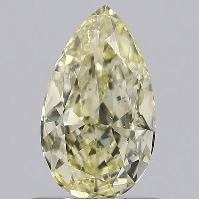 0.81ct PEAR Fancy Light Yellow VVS2 Coloured Lab diamond