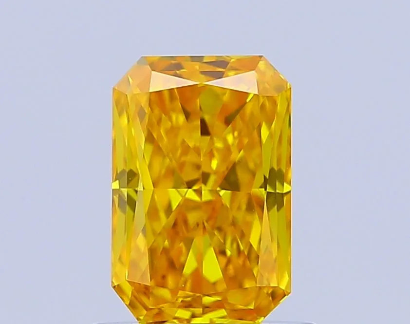 0.91ct RADIANT Fancy Vivid Yellow VVS2 Coloured Lab diamond