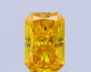 0.91ct RADIANT Fancy Vivid Yellow VVS2 Coloured Lab diamond