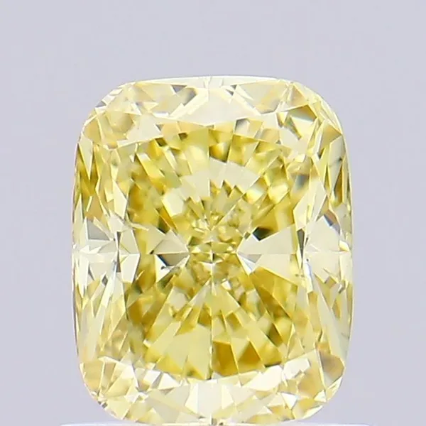 0.89ct CUSHION Fancy Yellow VS2 Coloured Lab diamond