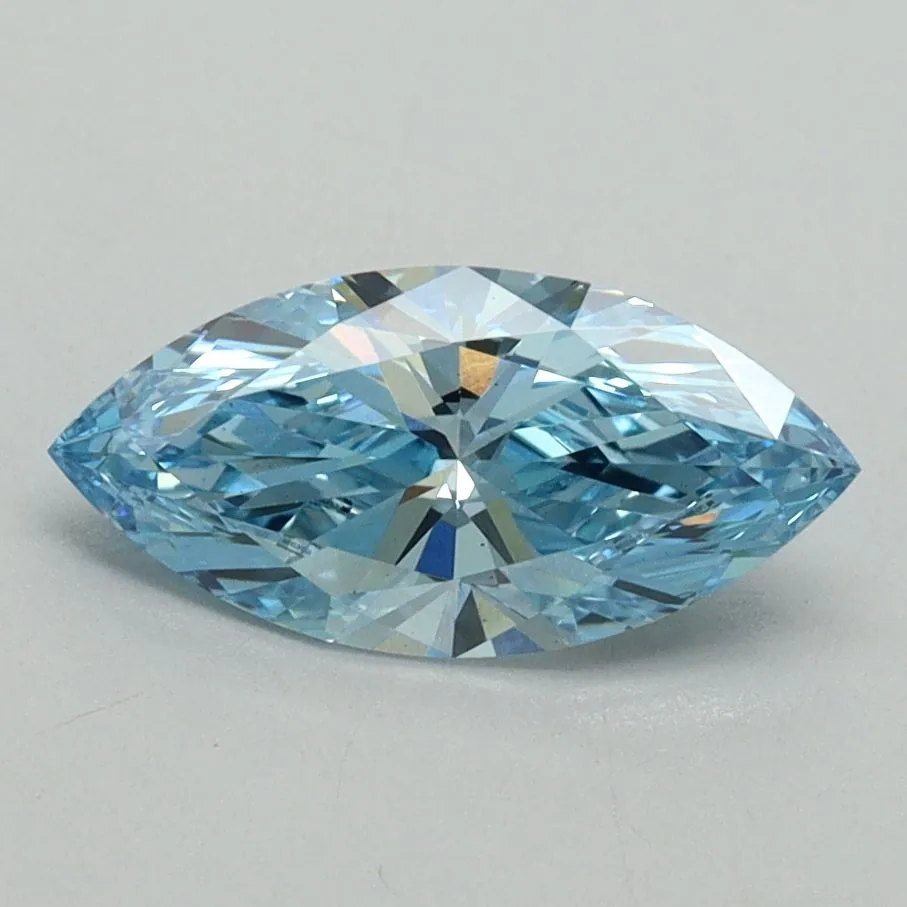 1.00ct MARQUISE Fancy Vivid Blue VS1 Coloured Lab diamond