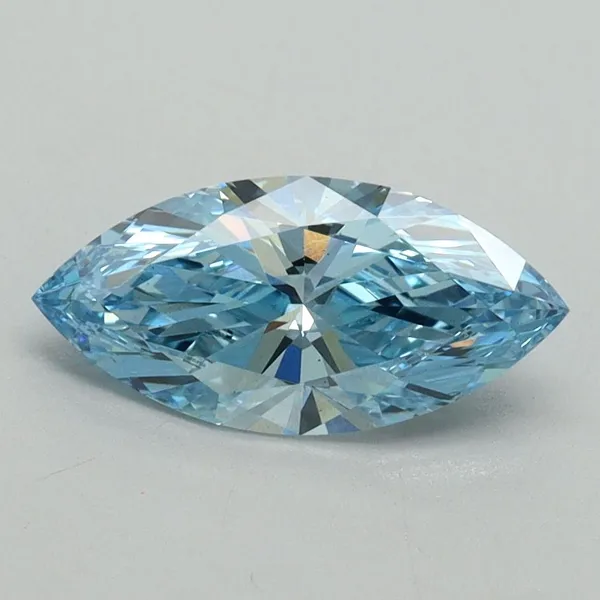1ct MARQUISE Fancy Vivid Blue VS1 Coloured Lab diamond