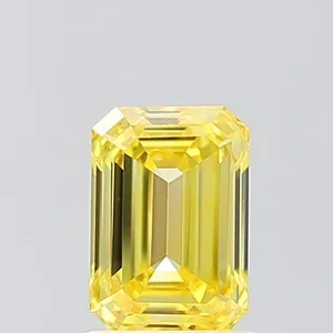 1.07ct EMERALD Fancy Vivid Yellow VVS2 Coloured Lab diamond