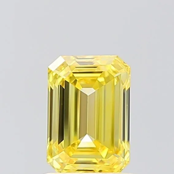 1.07ct EMERALD Fancy Vivid Yellow VVS2 Coloured Lab diamond