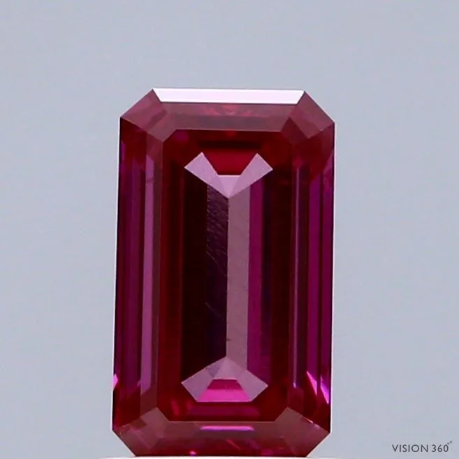 1.12ct EMERALD Fancy Deep Pink VS2 Coloured Lab diamond