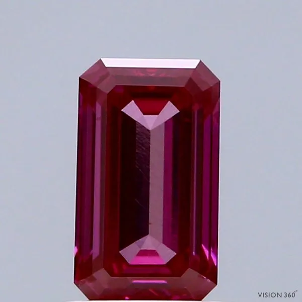 1.12ct EMERALD Fancy Deep Pink VS2 Coloured Lab diamond
