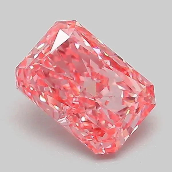 1.07ct RADIANT Fancy Vivid Pink VVS2 Coloured Lab diamond