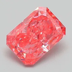 1.09ct RADIANT Fancy Vivid Pink VVS2 Coloured Lab diamond