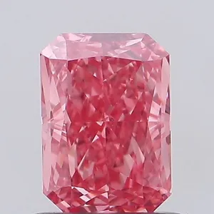 0.86ct RADIANT Fancy Vivid Pink VS1 Coloured Lab diamond
