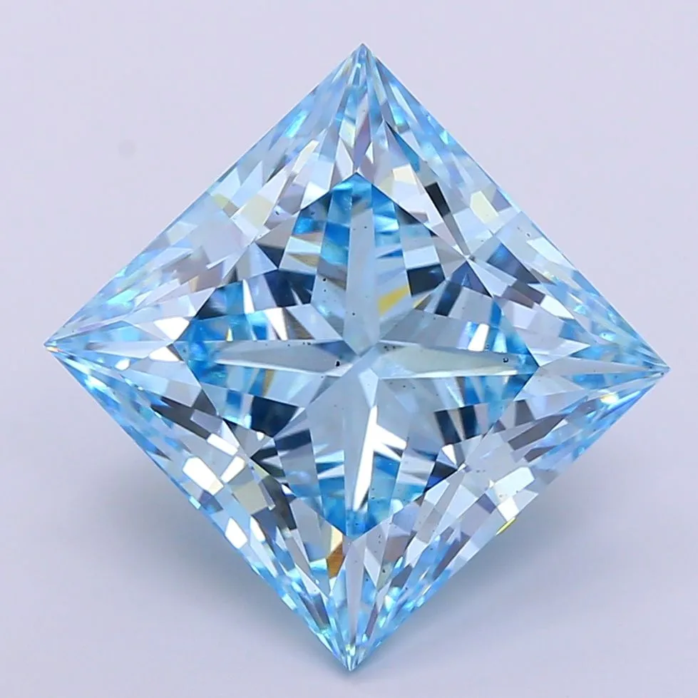 14.80ct PRINCESS Fancy Vivid Blue VS2 Coloured Lab diamond