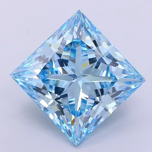 14.8ct PRINCESS Fancy Vivid Blue VS2 Coloured Lab diamond