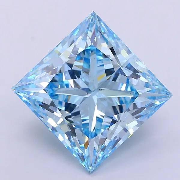 14.8ct PRINCESS Fancy Vivid Blue VS2 Coloured Lab diamond