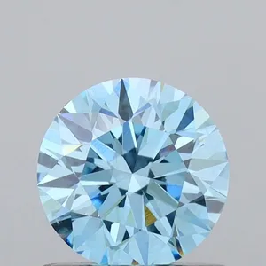 0.72ct ROUND Fancy Vivid Blue VS1 Coloured Lab diamond