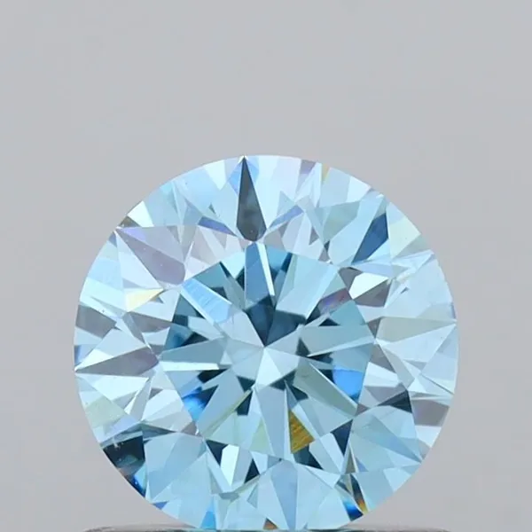 0.72ct ROUND Fancy Vivid Blue VS1 Coloured Lab diamond