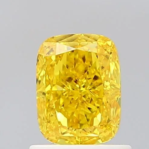 1.02ct CUSHION Fancy Vivid Yellow VS1 Coloured Lab diamond