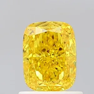 1.02ct CUSHION Fancy Vivid Yellow VS1 Coloured Lab diamond