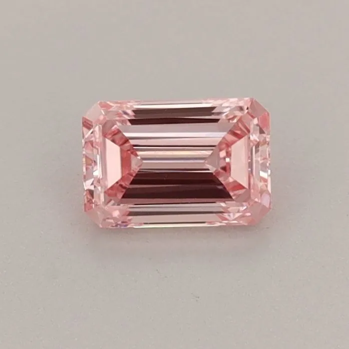 0.38ct EMERALD Fancy Vivid Pink VS1 Coloured Lab diamond