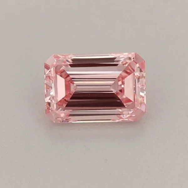 0.38ct EMERALD Fancy Vivid Pink VS1 Coloured Lab diamond
