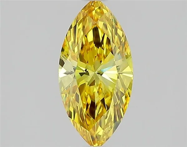 1.01ct MARQUISE Fancy Vivid Yellow VVS1 Coloured Lab diamond