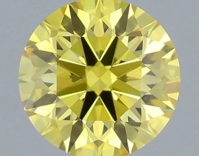 0.63ct ROUND Fancy Vivid Yellow VVS1 Coloured Lab diamond
