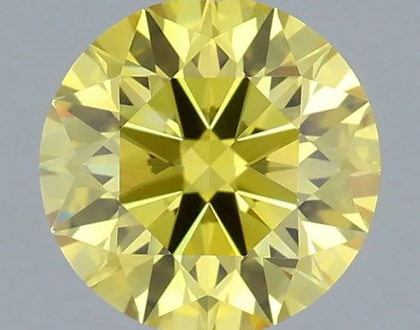 0.63ct ROUND Fancy Vivid Yellow VVS1 Coloured Lab diamond