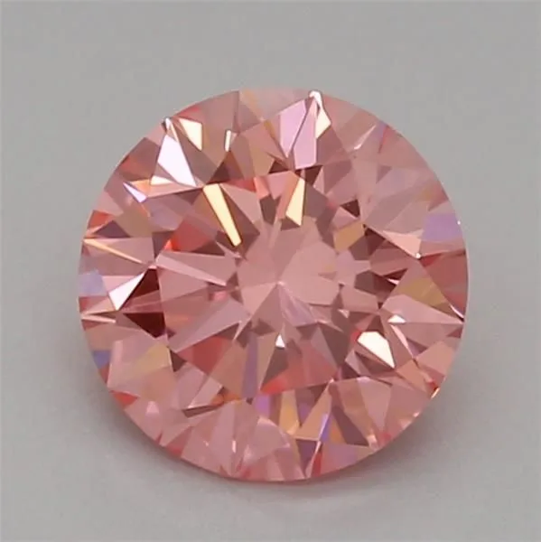 0.53ct ROUND Fancy Vivid Pink VVS2 Coloured Lab diamond