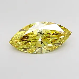 2.4ct MARQUISE Fancy Intense Yellow VS1 Coloured Lab diamond