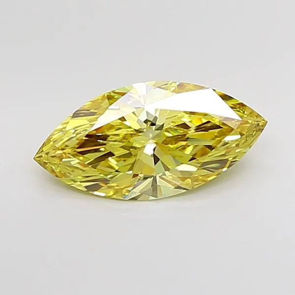 2.4ct MARQUISE Fancy Intense Yellow VS1 Coloured Lab diamond