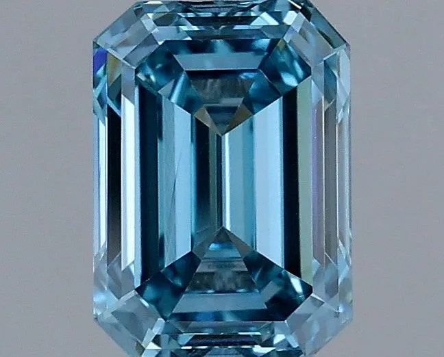 1.13ct EMERALD Fancy Vivid Blue VVS2 Coloured Lab diamond