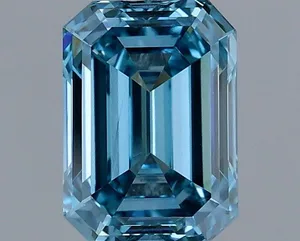 1.13ct EMERALD Fancy Vivid Blue VVS2 Coloured Lab diamond