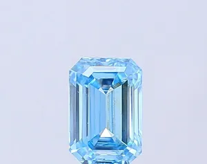0.99ct EMERALD Fancy Vivid Blue VS2 Coloured Lab diamond