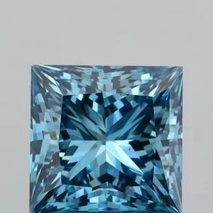 1.18ct PRINCESS Fancy Vivid Blue VS2 Coloured Lab diamond