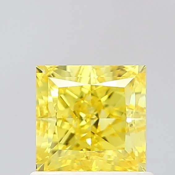 1.03ct PRINCESS Fancy Vivid Yellow VVS1 Coloured Lab diamond