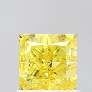 1.03ct PRINCESS Fancy Vivid Yellow VVS1 Coloured Lab diamond