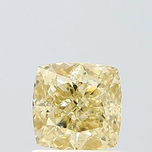 1.09ct CUSHION Fancy Light Yellow VVS2 Coloured Lab diamond