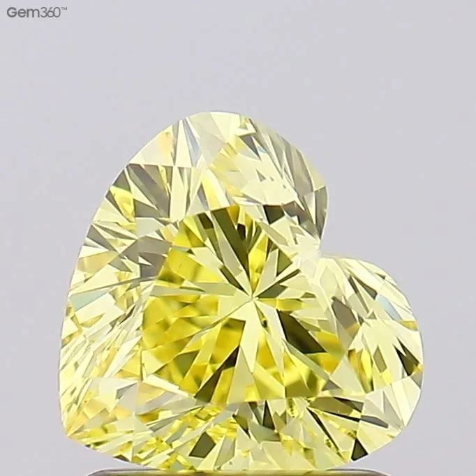 1.00ct HEART Fancy Intense Yellow VS1 Coloured Lab diamond
