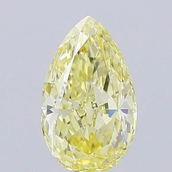 0.7ct PEAR Fancy Light Yellow VS1 Coloured Lab diamond