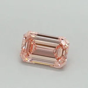 0.35ct EMERALD Fancy Intense Pink VS1 Coloured Lab diamond