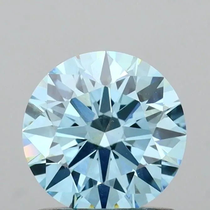 1.00ct ROUND Fancy Vivid Blue VS2 Coloured Lab diamond