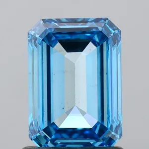 1.05ct EMERALD Fancy Vivid Blue VS1 Coloured Lab diamond