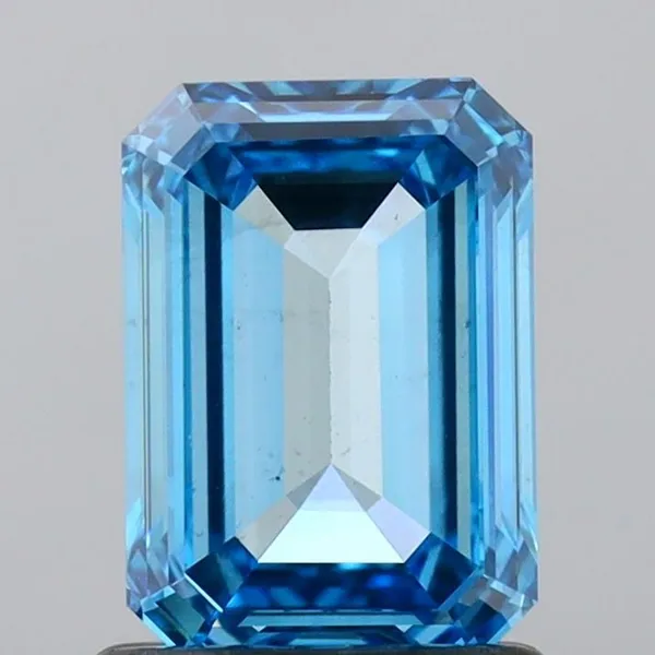 1.05ct EMERALD Fancy Vivid Blue VS1 Coloured Lab diamond