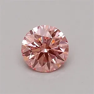 0.32ct ROUND Fancy Vivid Pink VVS2 Coloured Lab diamond