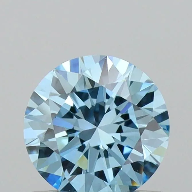 0.59ct ROUND Fancy Vivid Blue VVS2 Coloured Lab diamond