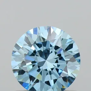 0.59ct ROUND Fancy Vivid Blue VVS2 Coloured Lab diamond
