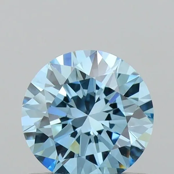 0.59ct ROUND Fancy Vivid Blue VVS2 Coloured Lab diamond