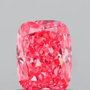 0.83ct CUSHION Fancy Vivid Pink VS2 Coloured Lab diamond